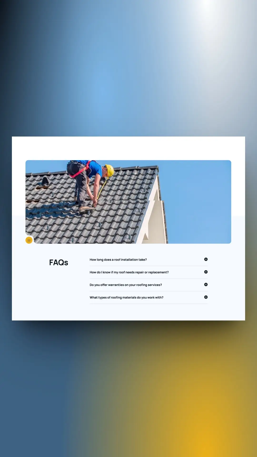 Roofinger FAQ page