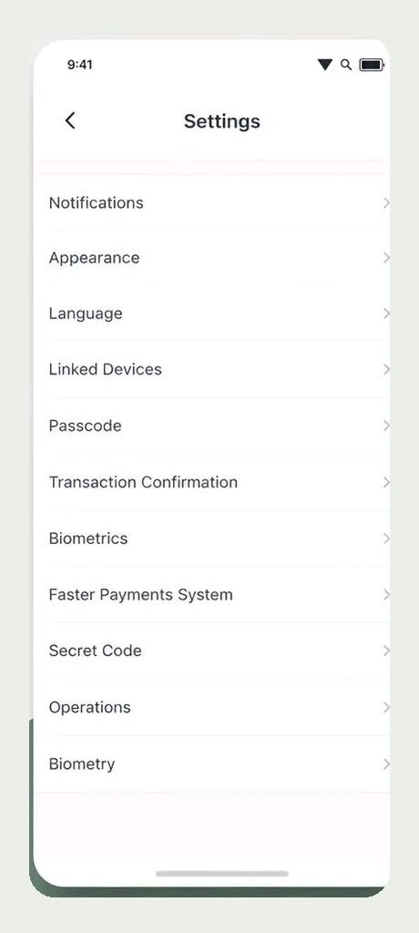 Original settings screen