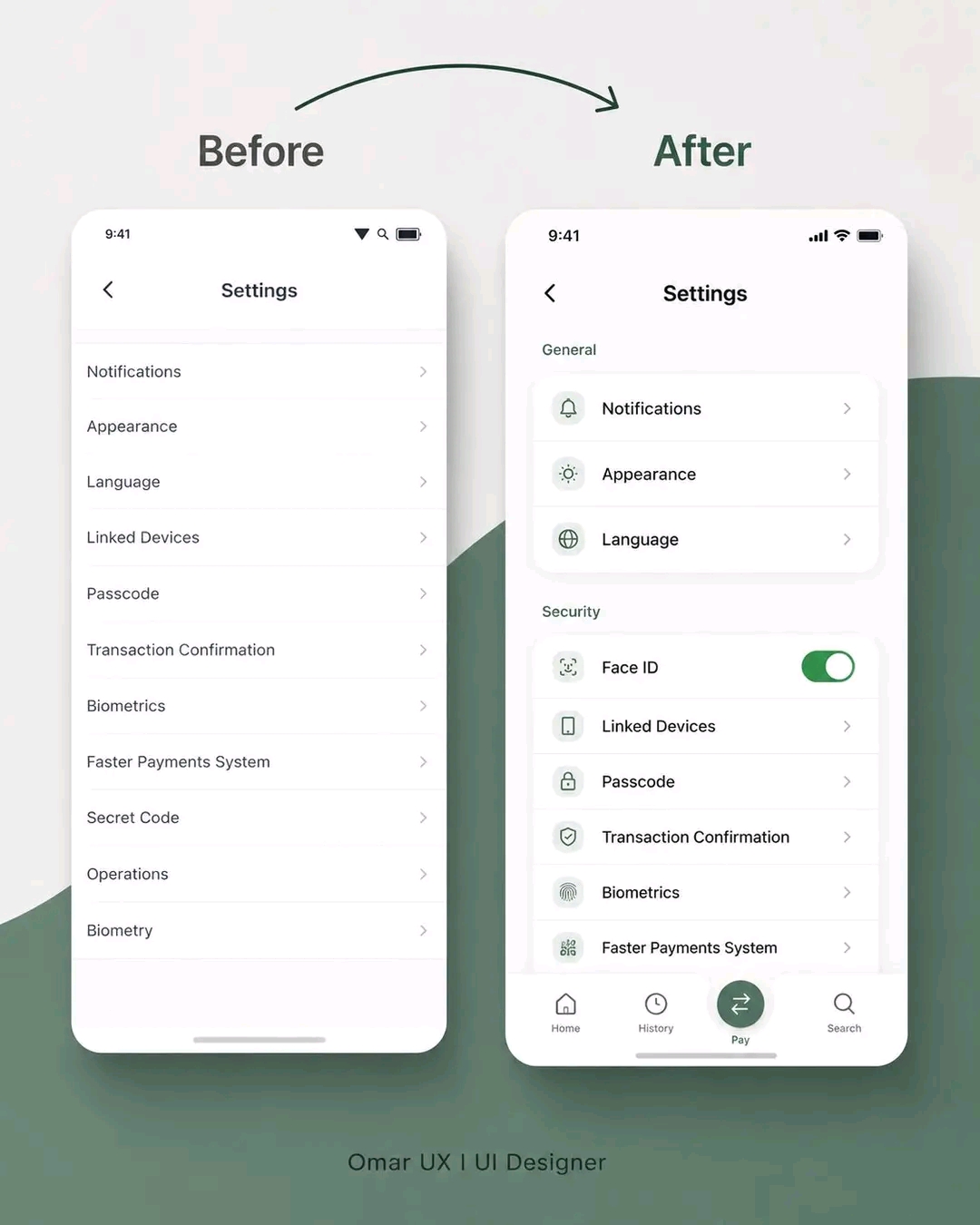Settings redesign
