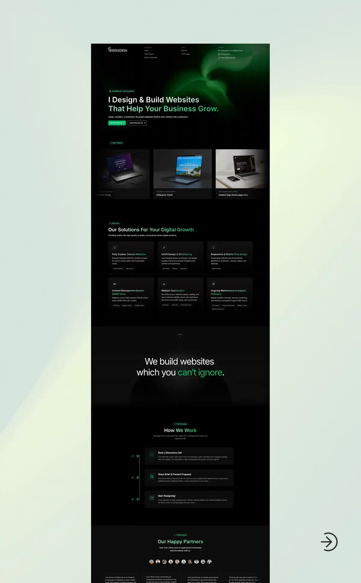 Studio one-pager concept